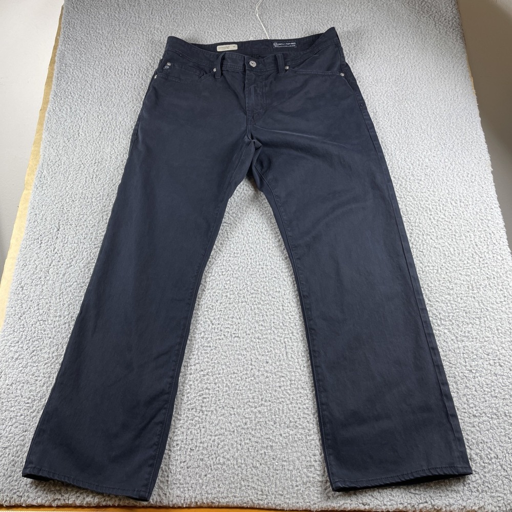 AG Adriano Goldschmie Jean Pant Mens 33x34 Black the Protege Straight Leg Stretc